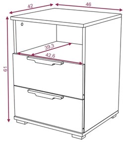 Nočný stolík NED biely