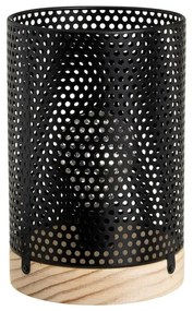 Čierna stolová lampa s kovovým tienidlom (výška 20 cm) – Casa Selección