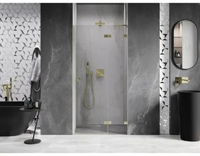 Mexen, Mexen Lunar L pravé otočné sprchové dvere 105 cm, transparentné, brúsené zlaté - 834L-105-000-55-00-P