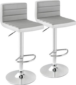 2-dielna nastaviteľná otočná barová stolička, sivá