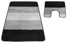 Sada kúpeľňových koberčekov Montana s výrezom 03N čierna