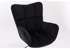 LuxuryForm DESIGN Kreslo AURORA VELUR na čiernom tanieri - čierne