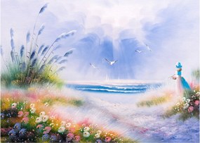 Obraz - Romantická pláž, olejomaľba (70x50 cm)