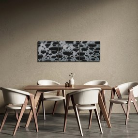 Obraz kvapiek vody (s hodinami) (90x30 cm)