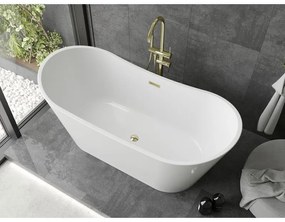 Mexen Montana, voľne stojaca vaňa 180 x 90 cm, biela, zlatý lesklý prepad, 52011809000-50
