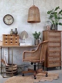 Antik drevená stolička s výpletom a opierkami na kolieskach Old French chair - 62*62*92 cm