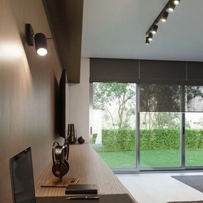 Sollux SL.1049 - Nástenné bodové svietidlo RING 1xGU10/10W/230V čierna