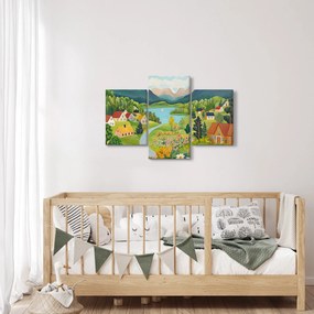 Obraz - Dedina v horách (90x60 cm)