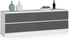 Komoda K160 4SZ CLP biela / sivá