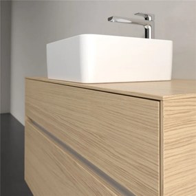 VILLEROY &amp; BOCH Collaro závesná skrinka pod umývadlo na dosku (umývadlo v strede), 2 zásuvky, s LED osvetlením, 1000 x 500 x 548 mm, Nordic Oak, C038B0VJ