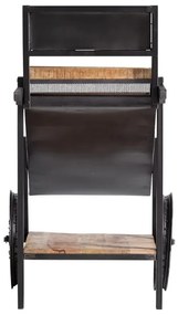 furniture-nabytek.cz - Masívny trhový vozík Leeds z kovu a manga, hnedý a čierny – 69×108×125 cm