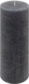 Antracit parafínová sviečka rustikálna 20 cm,90 h, sada 4 ks