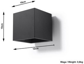 SOLLUX LIGHTING Nástenné osvetlenie QUAD 1, 1xG9, 40W, hranaté, čierne