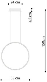 Thoro TH.220 - LED Luster na lanku RIO LED/30W/230V CRI90 3000K pr. 55 cm zlatá