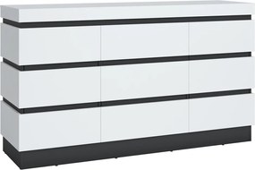 Široká úložná komoda Campania 161 cm, biela/antracit