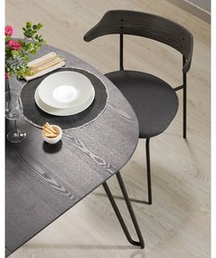 Tmavohnedý rozkladací jedálenský stôl s doskou v dekore jaseňového dreva 100x170 cm Milian – Kave Home