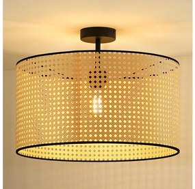 Duolla - Prisadený luster ROLLER RATTAN 1xE27/15W/230V pr. 45 cm béžová/čierna