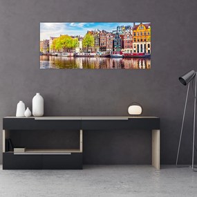 Obraz - Tancujúce domy, Amsterdam (120x50 cm)