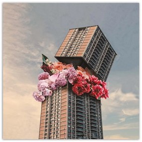 Gario Obraz na plátne Kvety v mrakodrape - Zehem Chong Rozmery: 30 x 30 cm