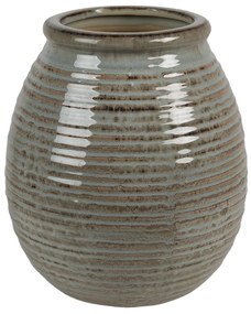 Sivý antik keramický kvetináč Bao - Ø 18*20 cm