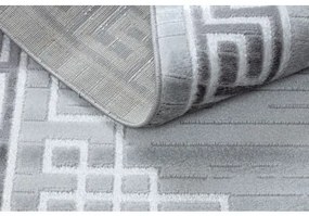 Moderný MEFE koberec 9096 vzor rámu, Grécky kľúč - Štrukturálny, dve vrstvy rúna sivá Veľkosť: 160x220 cm