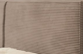 Posteľ Inez 180x200 cm, svetlo hnedá štrukturovaná látka