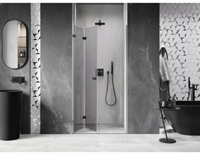 Mexen, Mexen Lunar-F skladacie ľavé sprchové dvere 85 cm, transparentné, pištoľový kov - 836-085-000-95-00-L