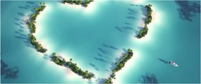 Obraz - Ostrovy srdce (120x50 cm)