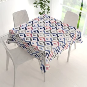 Biante Bavlnený štvorcový obrus Sandra SA-573 Modro-ružovo-sivé kosoštvorce 70x70 cm