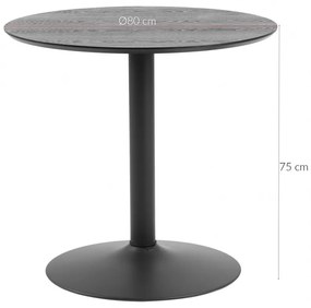 Jedálenský stôl Ibiza 80 cm čierny