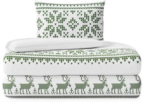 Bavlnená posteľná bielizeň Hollie bielo-zelená