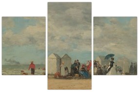 Obraz - Eugène Boudin, Beach Scene , reprodukcia (90x60 cm)