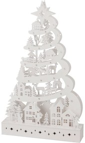 Vianočný svietiaci strom, 45 x 6 x 27 cm, 15 LED, drevo