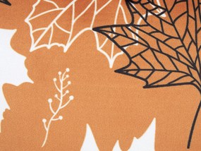 Zamatový vankúš so vzorom 45 x 45 cm oranžový POINSETTIA Beliani