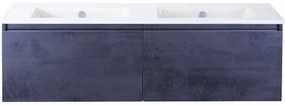 Kúpeľňový nábytkový set Sanox Frozen farba čela betón antracitovo sivá ŠxVxH 141 x 42 x 46 cm s keramickým umývadlom bez otvoru na kohút