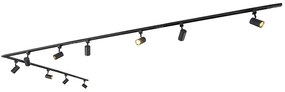 Inteligentný koľajnicový systém čierny 1-fázový 10-svetiel vrátane Wifi GU10 - Jeana
