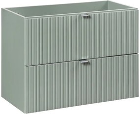 Závěsná skříňka Line Reed Green Gaja s deskou a umyvadlem 50 cm zelená/dub evoke