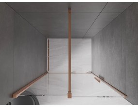 Mexen Velar, posuvné dvere do otvoru 90x200 cm, 8mm číre sklo, medená matná, 871-090-000-01-65