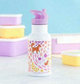 A Little Lovely Company - antikorová fľaša na pitie, 350 ml - kvetinová záhrada