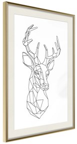 Artgeist Plagát - Geometric Deer [Poster] Veľkosť: 20x30, Verzia: Zlatý rám s passe-partout