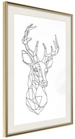 Artgeist Plagát - Geometric Deer [Poster] Veľkosť: 40x60, Verzia: Zlatý rám s passe-partout