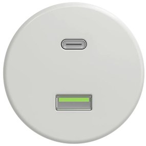 Kliklap - Retro USB zásuvka A+C bez rámika biela