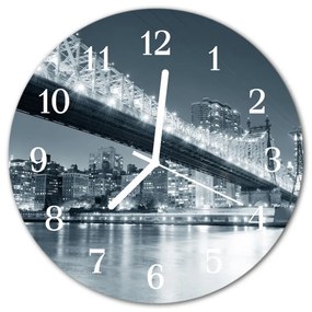 Nástenné sklenené hodiny Most fi 30 cm