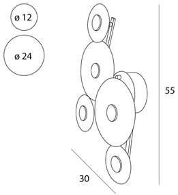 MAXLIGHT W0357 - LED Nástenné svietidlo ALLURE 5xLED/5W/230V zlatá