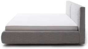 Sivá čalúnená dvojlôžková posteľ s úložným priestorom s roštom 180x200 cm Atesio – Meise Möbel