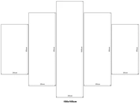 Gario Obraz s hodinami Stará cestička v Toskánsku - 5 dielny Rozmery: 150 x 70 cm