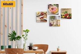 Set obrazov jemné zátišie do kuchyne - 4x 40x40
