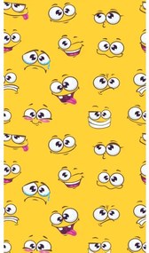 Plážový set SMILE – osuška 100×180 cm a pončo 80×145 cm, žltý