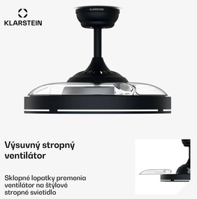 Klarstein AirFold, Inteligentný stropný ventilátor, Zaťahovacie lopatky, Stmievateľné LED svetlo, Smart