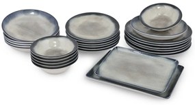 Porcelánová sada 26 ks talířů CeramicLike modrá/hnědá